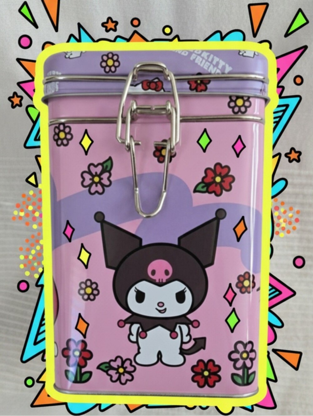 NEW Sanrio Hello Kitty & Friends Metal Latch Storage Tin Box | Kuromi My Melody